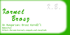 kornel brosz business card